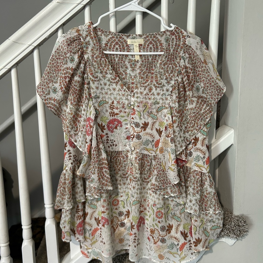 Floral V-Neck Women's Top